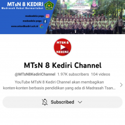 YouTube MTsN 8 Kediri