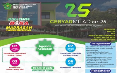 Gebyar Milad Ke-25 MTsN 8 Kediri Siap Menuju Madrasah Mandiri Berprestasi